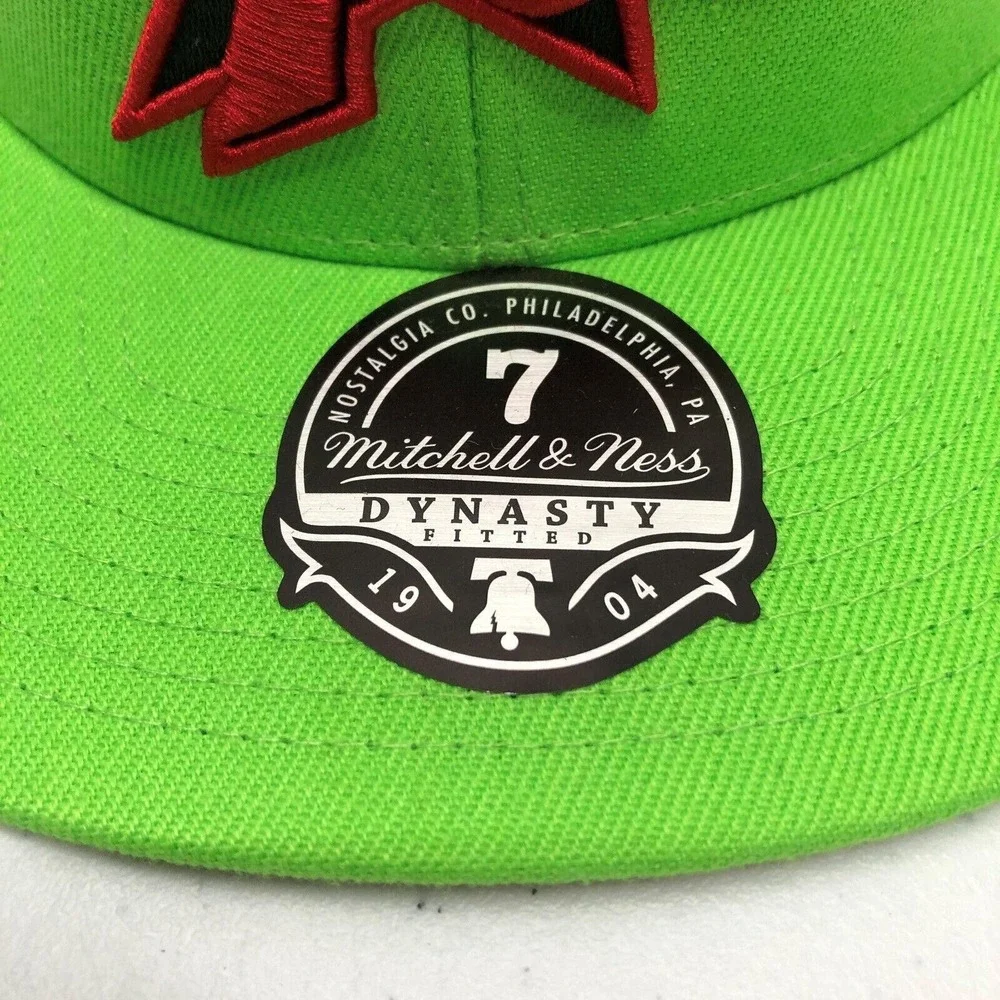 Philadelphia 76ers Hat Cap Fitted Mens 7 Green NBA Basketball Mitchell & Ness
